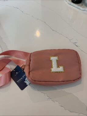 Pink Crossbody Bag with L Patch